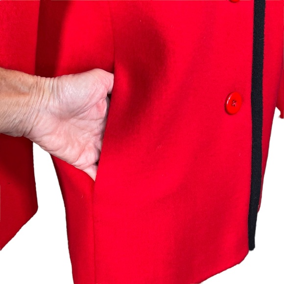 Royal Balkan Tailors Vintage Dead Stock Red & Black Wool Blazer Size 11 … - Picture 4 of 16